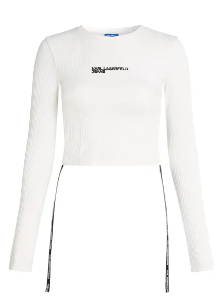 Majica z dolgimi rokavi Karl Lagerfeld Jeans bež