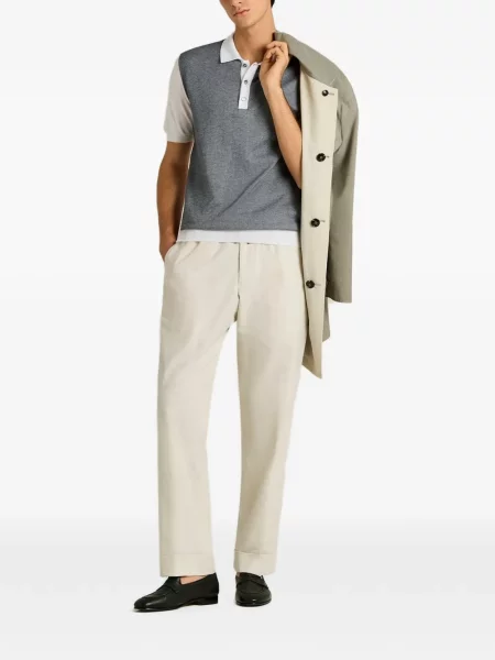 Gulerat tricou polo Kiton gri