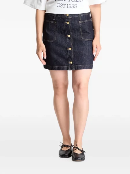 Fustă din denim Tommy Hilfiger albastru