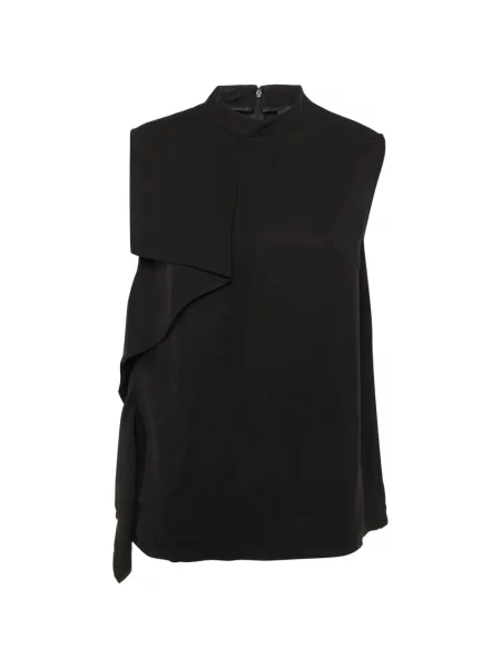Bluză Cavalli Class fără mâneci drapată negru