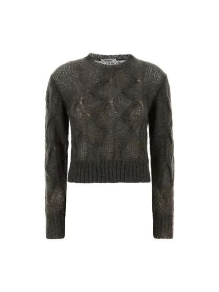 Dzianinowy przezroczysty sweter Gimaguas szary