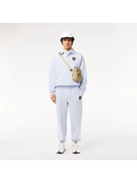 Lacoste Spodnie Dresowe Double-Sided Piqué Jogger niebieskie