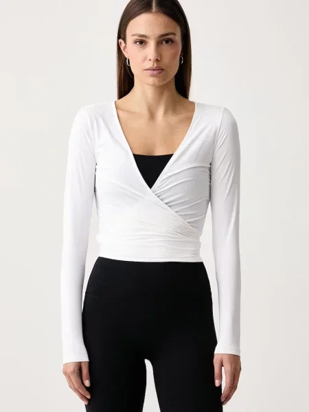 Le Privé longsleeve pentru femei SOFTSKIN BALLET TOP alb