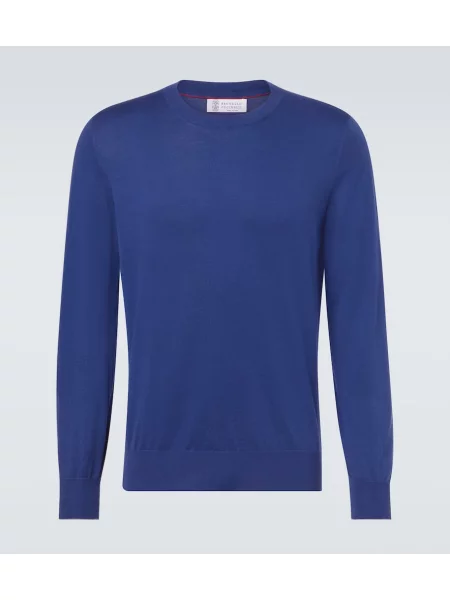 Pulover Brunello Cucinelli albastru