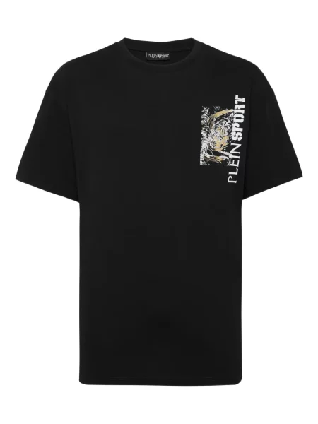 Tricou Plein Sport cu imagine cu dungi de tigru negru