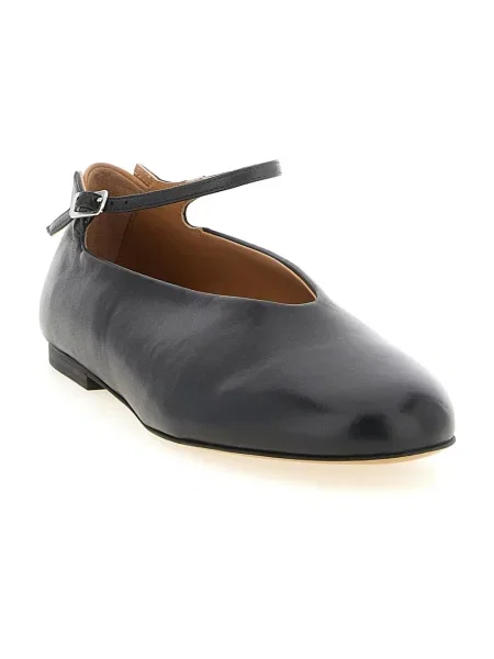 Balerinki Jil Sander skórzane czarne