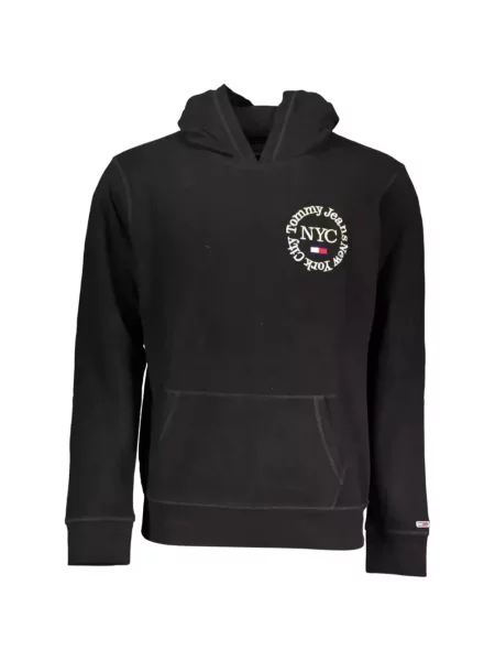 Hanorac cu glugă Tommy Jeans cu imagine negru