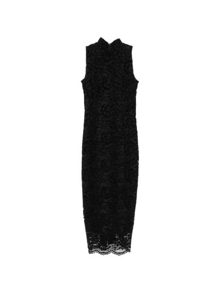 Rochie midi Twinset fără mâneci din dantelă negru