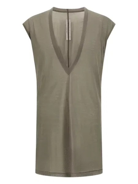 Tričko Rick Owens s výstřihem do v šedé