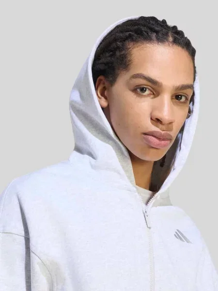 Bluza rozpinana o kroju relaxed fit z czystej bawełny z kapturem Adidas Sportswear