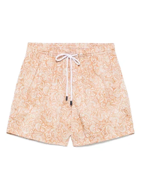 Slip de baie Barba cu imagine maro