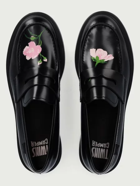 Camper mocasini pentru femei din piele TWS negru