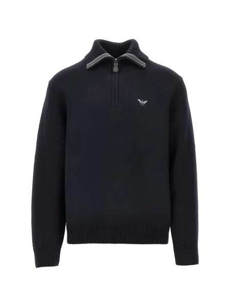 Pulover Emporio Armani cu autograf albastru