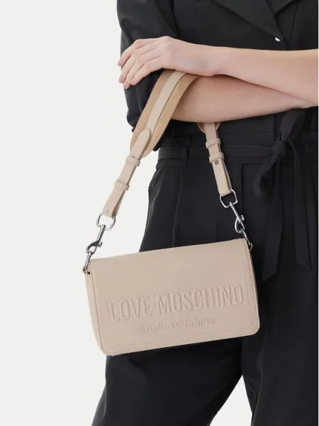 Ročna torba LOVE MOSCHINO Écru bež