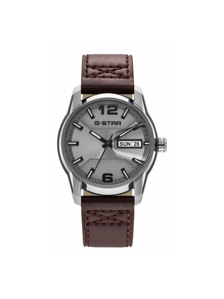 G-STAR Analogové hodinky Date watch Selvedge' hnědá