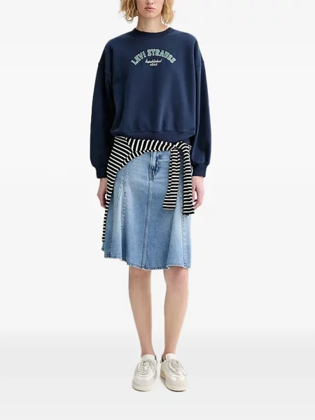 Curea Levi's® cu broderie cu cataramă cu dungi albastru