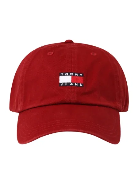 Шапка с козирка Tommy Jeans с апликация бордо