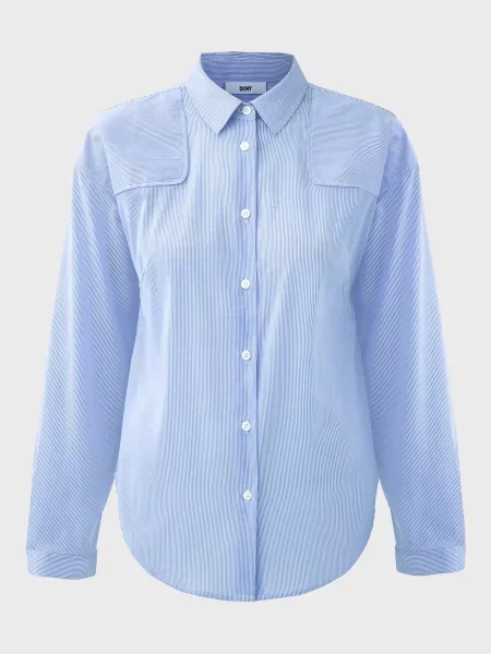 Рубашка Dkny в полоску голубая