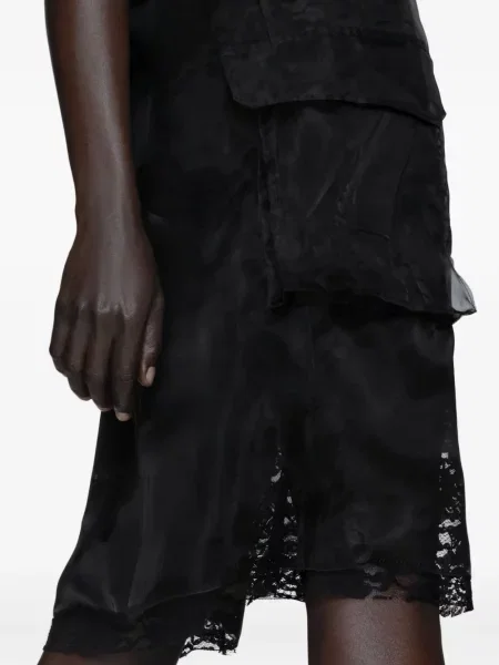Костюм мини рокля Maison Margiela с дантела черно
