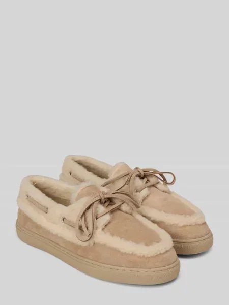Loafersy z podszewką ze skóry jagnięcej z welurowej skóry bydlęcej Marc O'polo