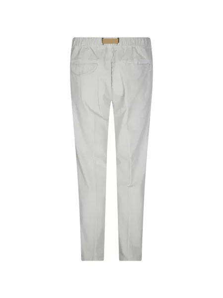 Cu centură pantaloni White Sand de catifea cord alb