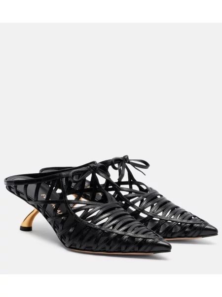 Papuci tip mules Ferragamo din piele negru