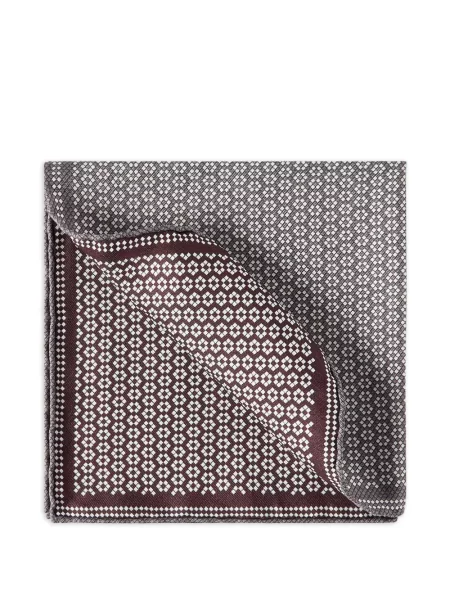 Cravată Brunello Cucinelli de mătase cu imprimeu geometric gri
