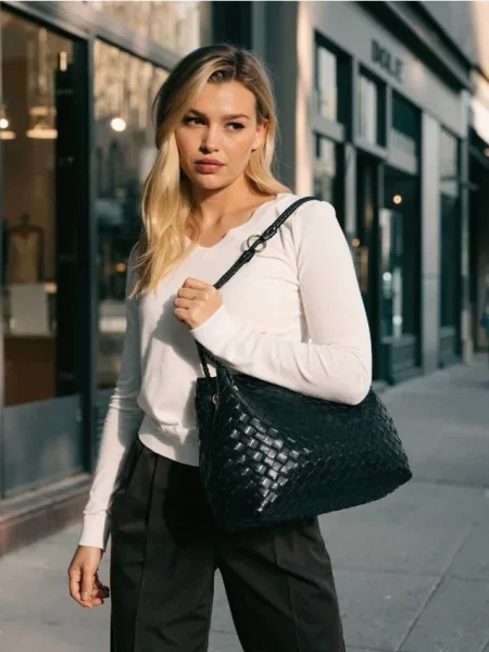 Сумка-мішок з екошкіри чорний