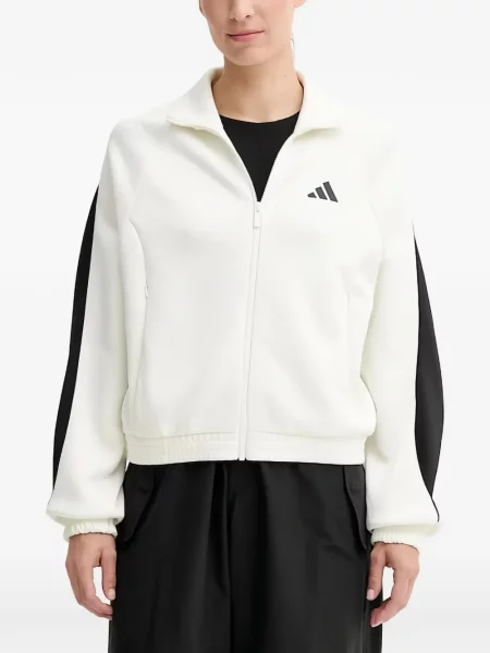 Ριγέ τρέξιμο μπλούζα Adidas από διχτυωτό κόκκινο