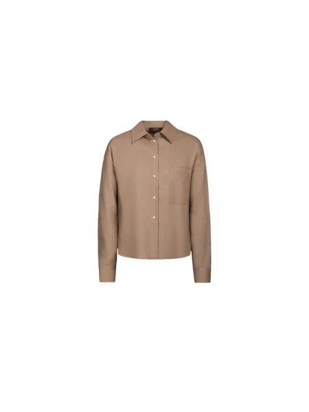 Koszula Moorer z kaszmiru brązowa