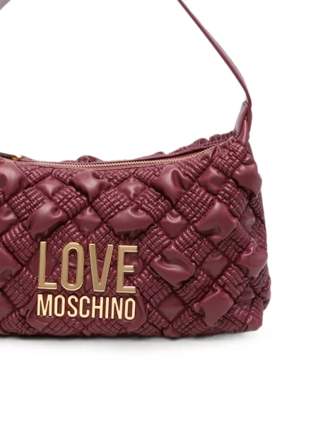Prošiven torbica Love Moschino s autogramom crvena