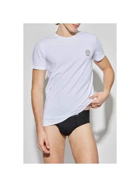 Versace Koszulki Mężczyzna T-shirt z logo biały
