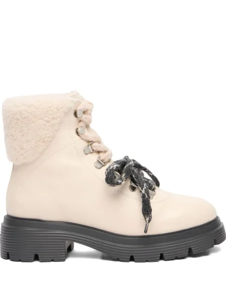 Botine Stuart Weitzman cu șireturi din dantelă
