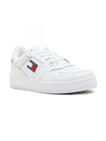 Tommy Jeans De piele sneakers alb