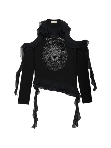 Tricou Blumarine cu volane negru