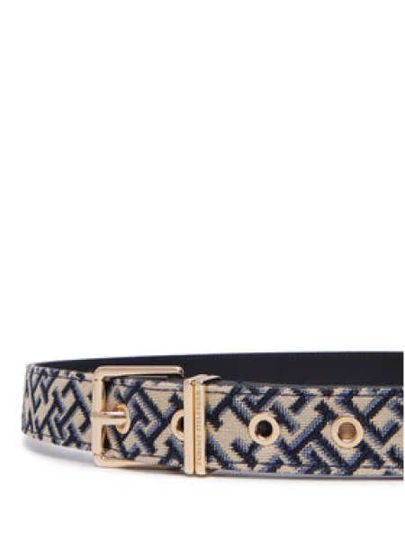 Tommy Hilfiger Nadrágszíj Th Square Jacquard bézs