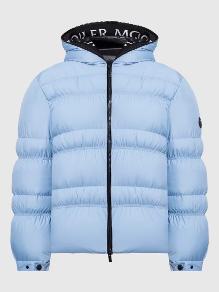Блакитний Пуховик Yser з логотипом Moncler - ціна 55404 грн