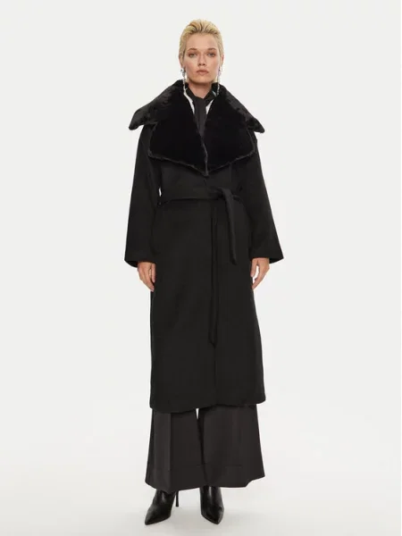Bruuns Bazaar Вовняне пальто Furra чорний