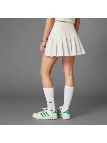 Sukienka plisowana Adidas plisowana biała
