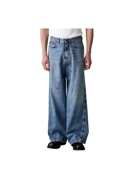 Off-White Half Arrow jeansy relaxed fit białe