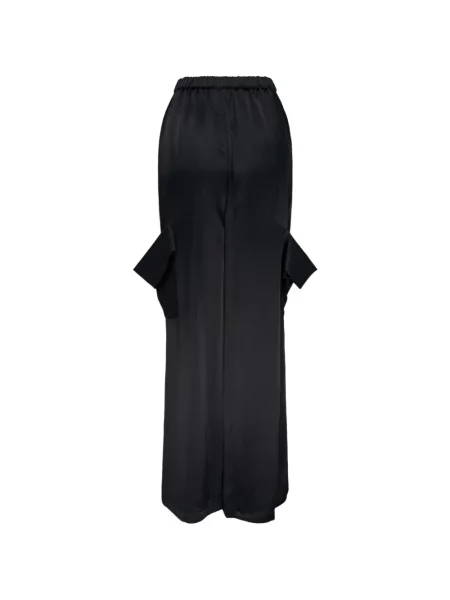 Pantaloni cargo Enföld din satin drapate negru