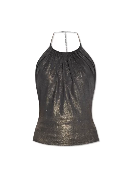 Wielobarwność top Diesel elegancki z dżerseju czarny