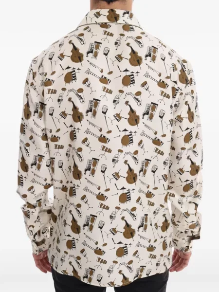 Cămașă Dolce & Gabbana de mătase cu imagine