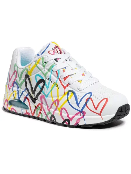 SKECHERS Tenisky UNO-SPREAD THE LOVE tyrkysová / pink / černá bílá