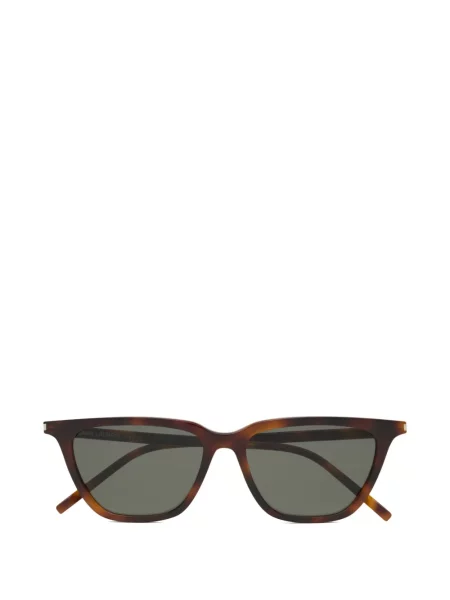 Ochelari de soare Saint Laurent Eyewear cu imprimeu geometric maro