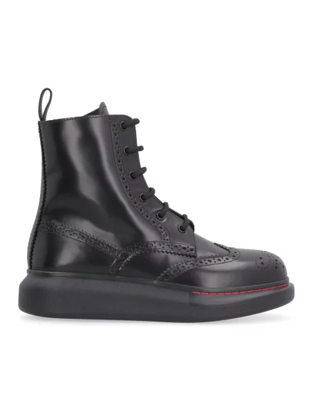 Botki Alexander Mcqueen skórzane czarne