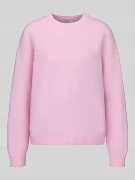 Sweter w kroju regular fit z dodatkiem wełny model ALLY' Pieces różowy
