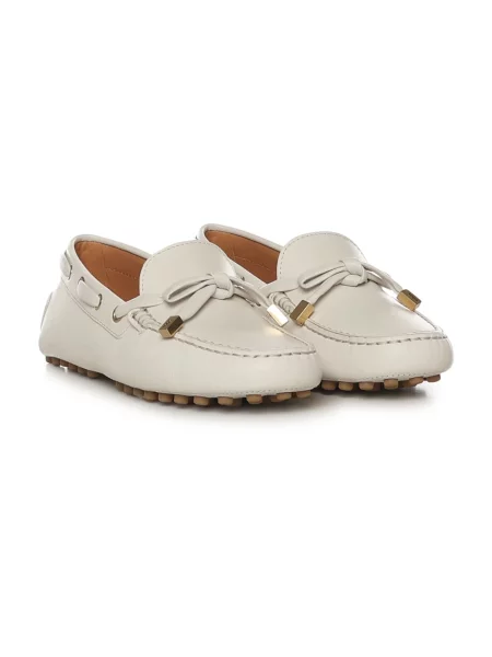 Loafersy Tod's skórzane białe