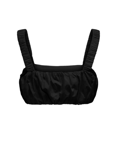 Top Only na ramiączkach o krotszym kroju czarny