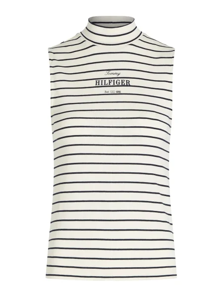 TOMMY HILFIGER Top bleumarin alb